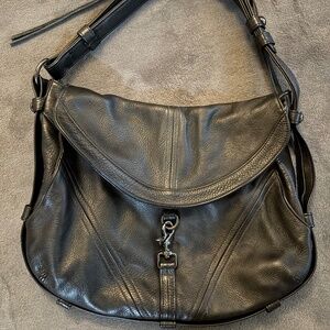 Botkier Boho Black Leather Shoulder Bag Purse